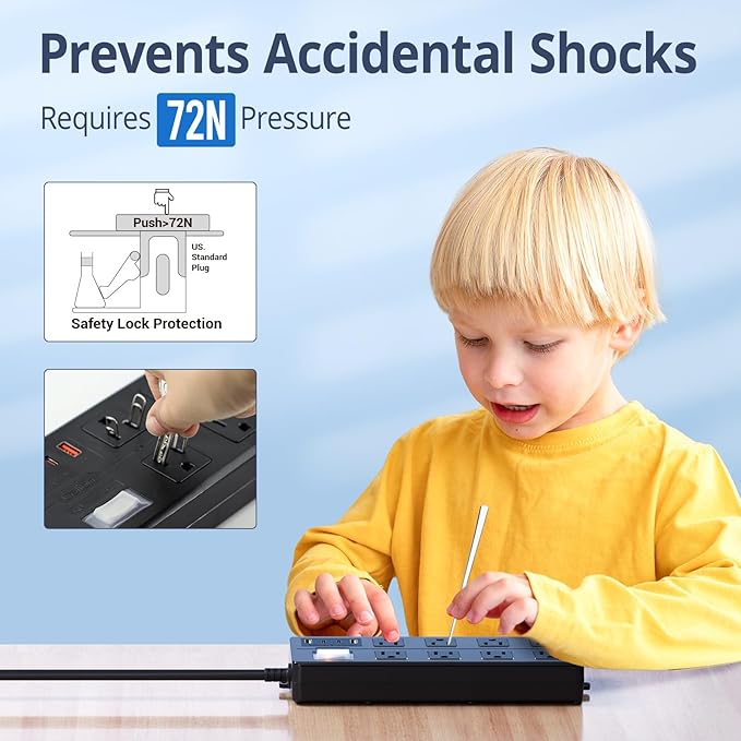 Outdoor Power Strip Weatherproof,Waterproof Surge Protector with 8 Wide Outlets,4 USB Charger,15 FT Extension Cord,16AWG,1875W/15Amps,Multi Outlet Extender for Office Patio Garden Christmas Lights