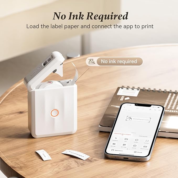 NIIMBOT Label Maker Machine Bluetooth Label Printer for School Home Office Organization, Wireless Mini Label Maker D110 Upgraded Version, Sticker Label Maker with 3Rolls Labels