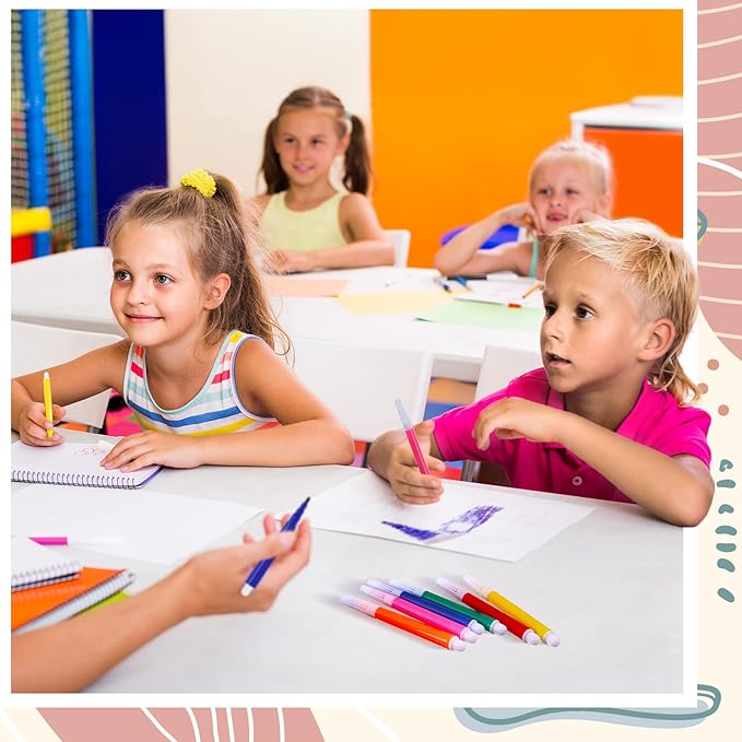 720 Pcs Mini Markers Colored Pen 3.4 Inch Vibrant Colors Portable Short Colored Markers Assorted Multicolor Watercolor Marker Pen for Kids and Adult Glass Office School Supplies (6 Colors)