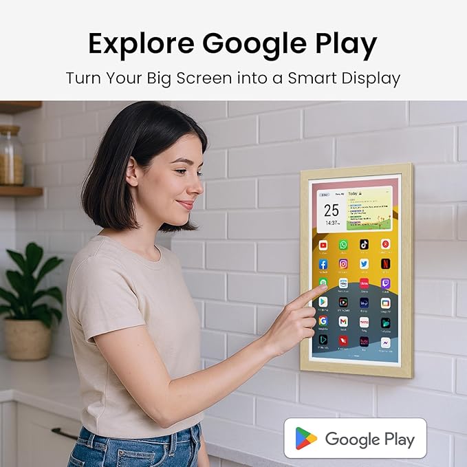 ApoloSign Digital Calendar: Electronic Calendar, Smart Touchscreen Interactive Display for Chore Chart, Family Schedules Planner, Supports All Apps via Google Play (Yellow, 15.6-inch)