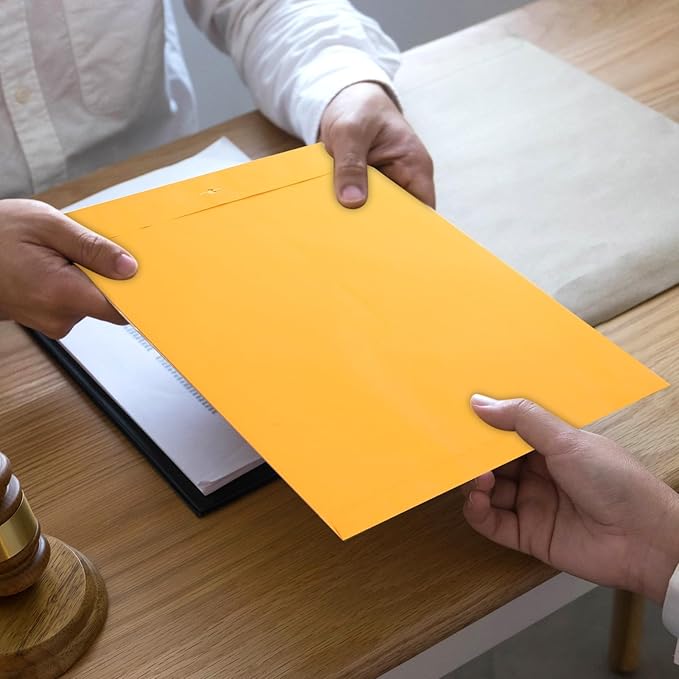 50 Pcs 12 x 15 Inch Extra Large Mailing Clasp Envelopes Jumbo Kraft Catalog Manila Envelope with Clasp Closure for Oversized Big Documents Office Home Business Legal School Storing Mailing