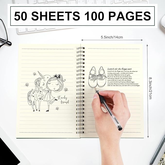 Yahenda 18 Pcs Spiral Notebook Bulk A5 Journal Lined 8.3'' x 5.5'' Writing Composition Paper Small Notepad Subject Notebook for Students Office Business Back to School Supplies (Deep Green)