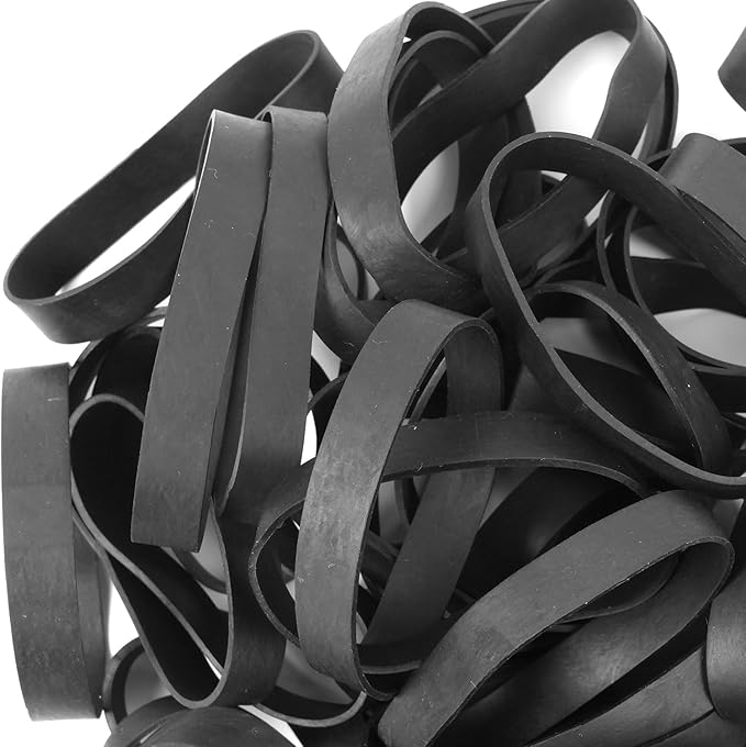 AMUU Rubber Bands Size #84 Tactical Rubber Bands Black Elastics Bands 50 Pack Wide Thick for Office Supplies File (3-1/2" x 1/2'')