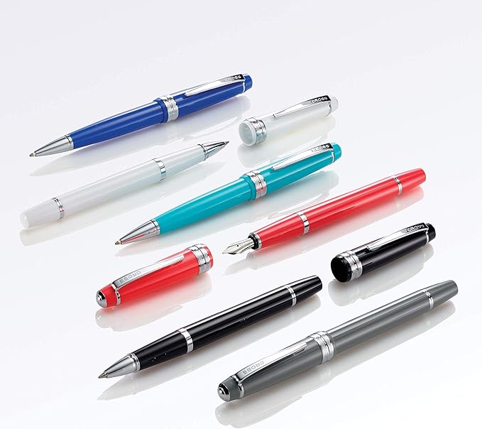 Cross Bailey Light Refillable Rollerball Pen Presented in a Everyday Gift Box - Medium Point, Black Ink, Polished Coral