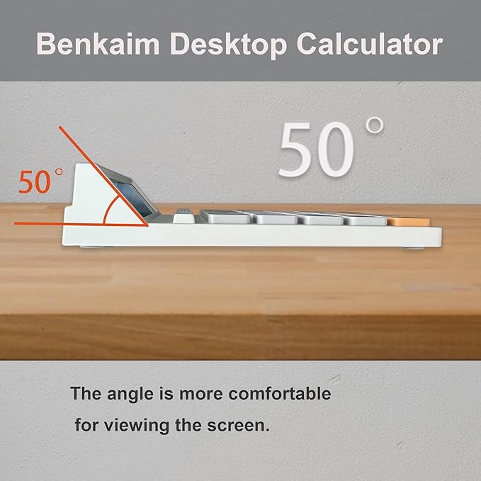 Desk Calculators, Benkaim Desktop Calculator, Big Button Calculator with12 Digit Large Display for Office, Home & Business Use