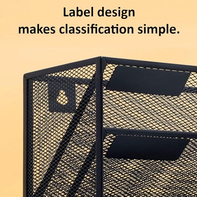 Kuntine.B Wall File Organizer Office Hanging Magazine Holder Wall File Organizer for Office Home (Black, 3 Tier)