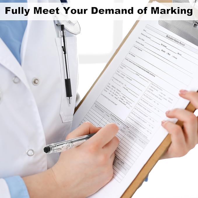 200 Pack Black Gel Ink Pens Bulk, 1.0mm Retractable Click Point Ballpoint Pens Smooth Writing with Comfortable Grip for Back to School Office Classroom Business Home Work Supplies