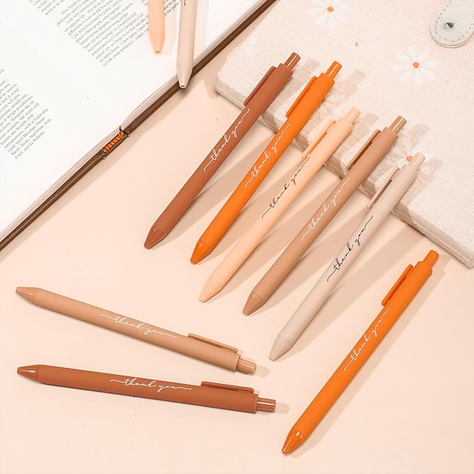 30pcs Thank You Pens Bulk Cute Multicolor Ballpoint Pen for Men Women Server Accessories Employee Holiday Appreciation Gifts for Teacher Office Back to School Party Favor (Orange)