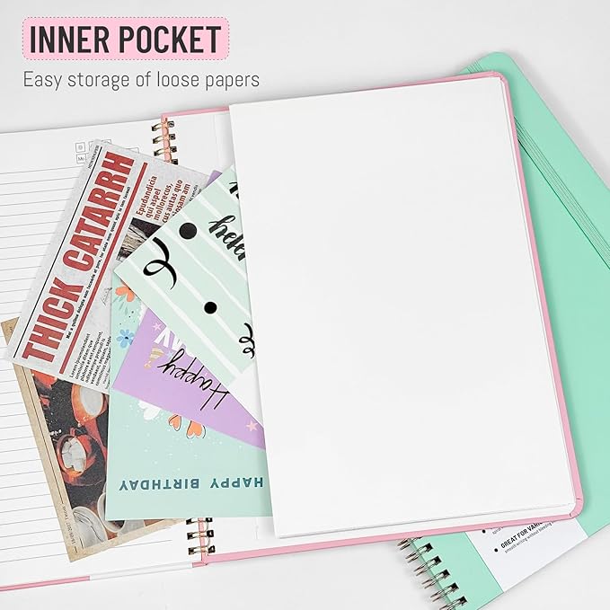 Blue Notebook 8.5" x 11", A4 Lined Spiral Notebook Hardcover College Ruled Notebook for Work, 120 Pages 100GSM Large Thick Writing Journal for Women & Men