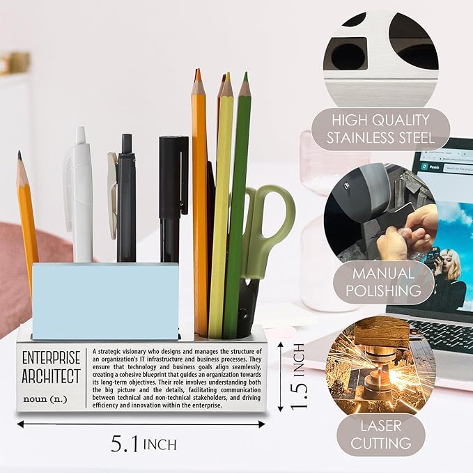 Enterprise Architect Definition Gifts for Women, Men, Business Owner Gifts, Enterprise Architect Entrepreneur Boss Desk Decor Pen Pencil Holders WCC44