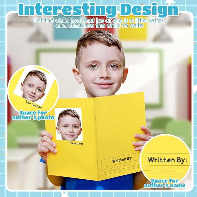 Henoyso 48 Pcs 120 Pages Primary Composition Notebooks K-2 9 3/4 x 7 1/2 Inch Journals Primary Journals Blank Books for Kids to Write Stories Kindergarten (Classic Color)