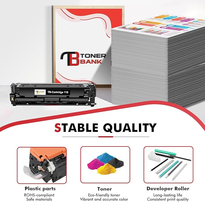118 Toner Cartridges Compatible Replacement for Canon 118 CRG118 CRG-118 Toner for ImageCLASS MF8580Cdw MF8380Cdw MF8350Cdn MF726Cdw LBP7660Cdn LBP7200CDN MF729CDW Printer (Black Cyan Magenta Yellow)