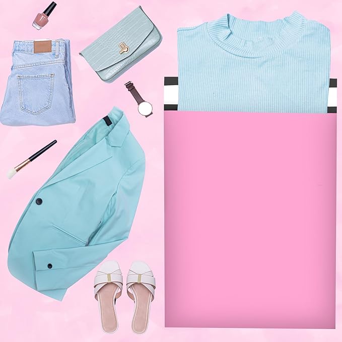 Large Poly Mailers 19x24 Inch 100 Pack, Shipping Bags for Clothing with Self-Sealing Tear-Resistant, Waterproof Poly Bags, Mailing Envelopes for Small Business (Pink)