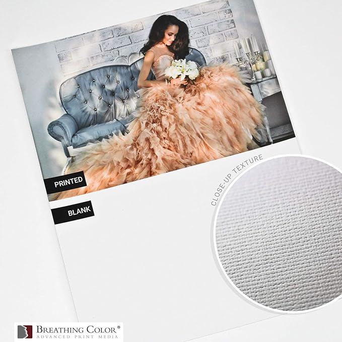 Premium Lyve Matte Canvas Paper Perfect for Use on Professional Makes and Models of Epson, Canon and HP Printers Preferred by Professionals. 19 mil Textured Canvas Offered in a 44 inch by 40 ft roll