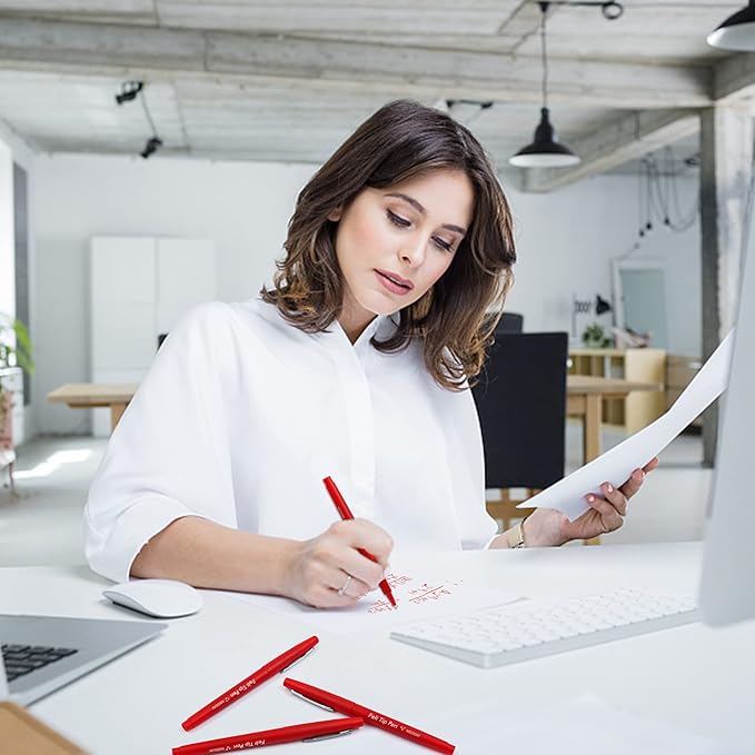 Lelix Felt Tip Pens, 30 Red Pack, 0.7mm Medium Point, Felt Tip Markers Pens for Journaling, Writing, Note Taking, Planner, Perfect for School Office and Art Supplies