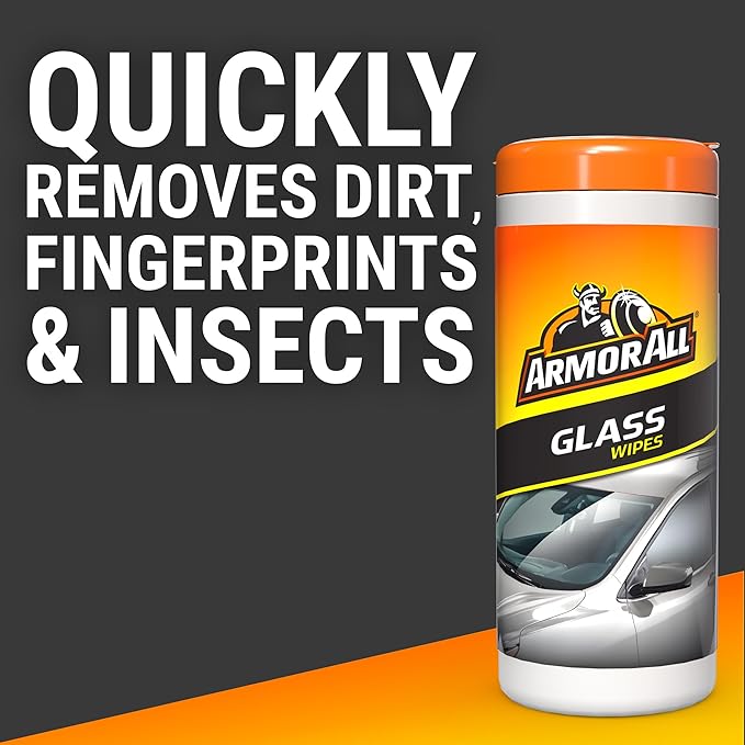 Armor All Car Glass Wipes by Armor All, Auto Glass Cleaner for Film and Grime, 90 Count