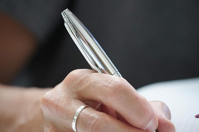 Cross Calais Refillable Ballpoint Pen Presented in a Luxury Gift Box - Medium Point, Black Ink, Polished Chrome