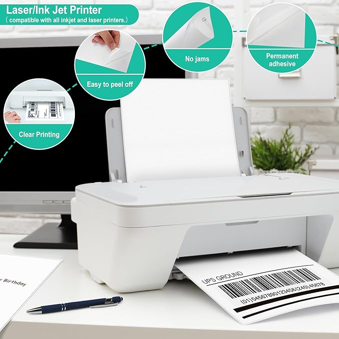 L LIKED 30 Sheets 5.5 x 8.5 Inches Shipping Address Labels for Laser/Ink Jet Printer - 30 Sheets