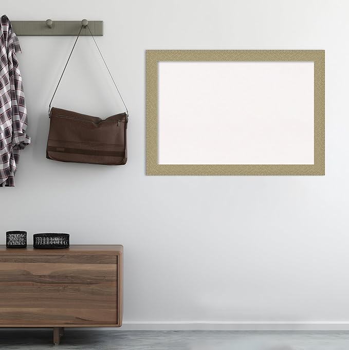 Amanti Art White Cork Board for Wall, 28x40 Vision Board with Gold Frame, Large Corkboard Office Decor for Home Organization, Casual Corkboard Pinboard to display items for home organization