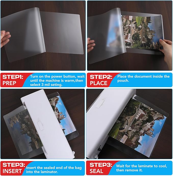 CAREGY 150 Pack Laminating Sheets, Hold 11 x 17 Inch Sheet, 3 Mil Clear Thermal Laminating Pouches 11.5 x 17.5 Inch Lamination Sheet Paper for Laminator, Round Corner