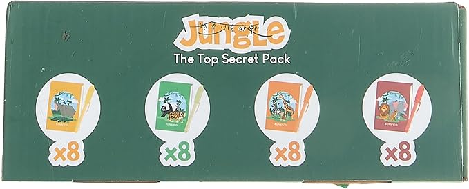 BONNYCO Invisible Ink Pen and Notebook Pack 32 Safari Party Favors for Kids Magic Spy Pen Goodie Bags Stuffers for Kids | Jungle Goody Bag Stuffers Return Gifts Birthday, Classroom Prizes Students