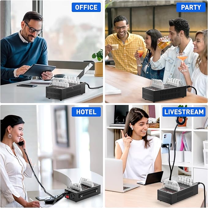 250W Desktop Charging Station, 30 USB A + 20 USB C, Multi Port Charging Station for Phones, Tablets, Watches, and More [Lcoco&Dream]