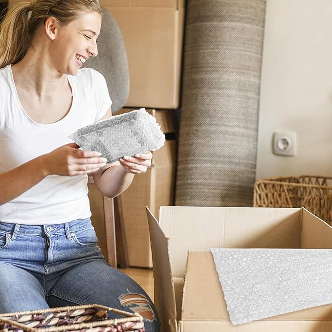 Metronic Bubble Cushioning Wrap 9 Pack 16 Inch x 324 FT, Dense Bubble Packing Air Wrap Clear Bubble Packing Roll for Shipping and Moving Supplies, Perforated Every 12"