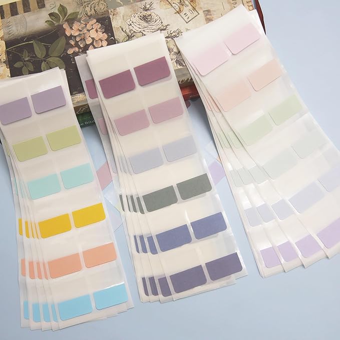 Potanro Sticky Book Tabs 360PCS Notebook Colorful Book Annotation Tabs Kit Writable Repositionable Color Page Markers Bible Tabs for Office Supplies