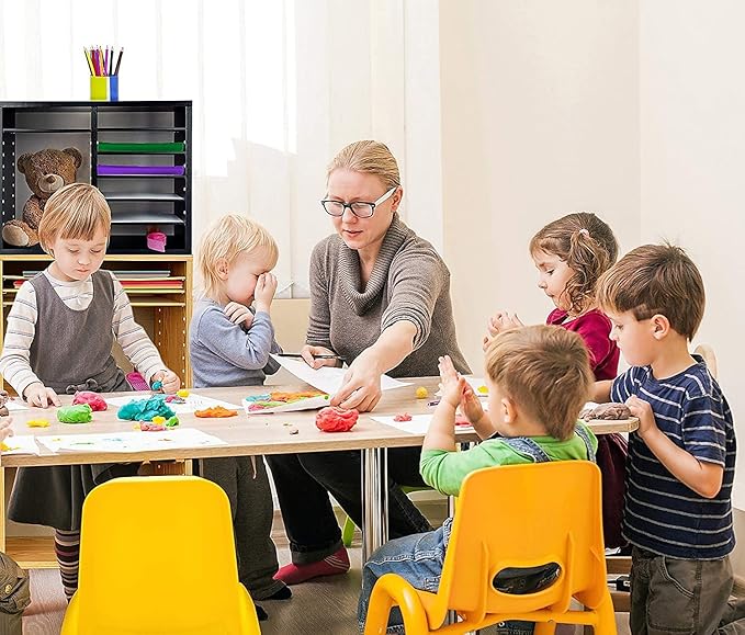 AdirOffice Wooden Adjustable Literature Organizer, 12 Compartment Office Mailbox, or Classroom Literature Organizer, Black