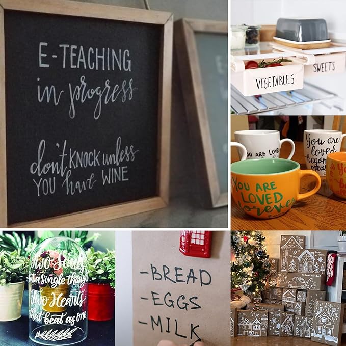 Overseas 48 Yellow Paint Pens Markers, Oil Based Permanent Markers Set - Quick Drying, Waterproof, Fade-Resistant, Medium Tip Paint Pens for Wood, Metal, Rock, Ceramic, Plastic, Canvas, Glass, Rubber