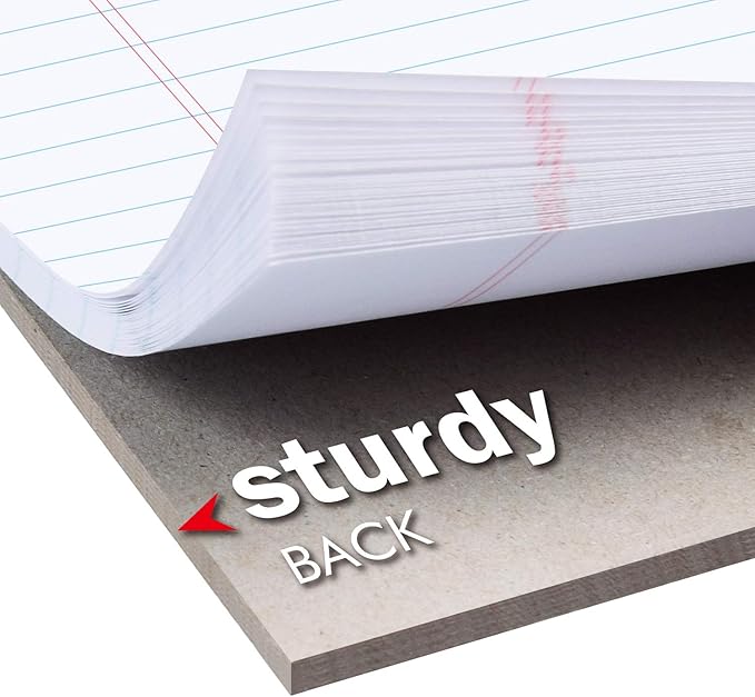 KAISA Premium Legal Pads Writing Pads Notepads With Rigid Chipboard Back Support, 8.5x11 inch Wide Ruled, Perforated 20lb Recycled Paper Pads 50sheets/Pad, Canary 12pad, KSU-6931