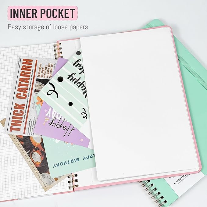 Spiral Graph Notebook 8.5” x 11”, A4 Black Grid Paper Notebook, 120 Pages 100GSM Thick Large Graphing Notebook，Hardcover Spiral Notebook Journals for Work School Engineering