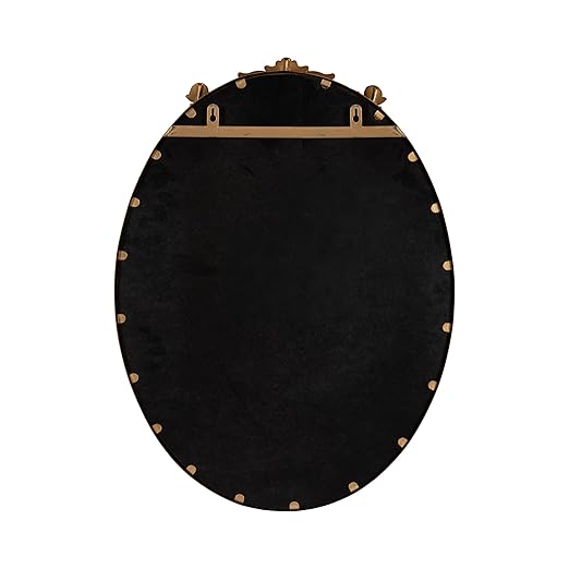 Kate and Laurel Arendahl Decorative Oval Pinboard, 18 x 24, Gold, Framed Round Ornate Vintage Cork Board for Use as Motivational Vision Board or Wall Organizer