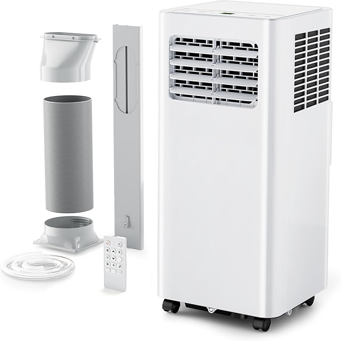 EUHOMY Portable Air Conditioners 8,000 Btu, 3 in 1 Portable Cooling AC with Dehumidifier, Fan, Sleep Modes, AC Unit with Remote Control & 24H Timer for Bedroom, Rooms, Apartments up to 350 Sq.Ft.