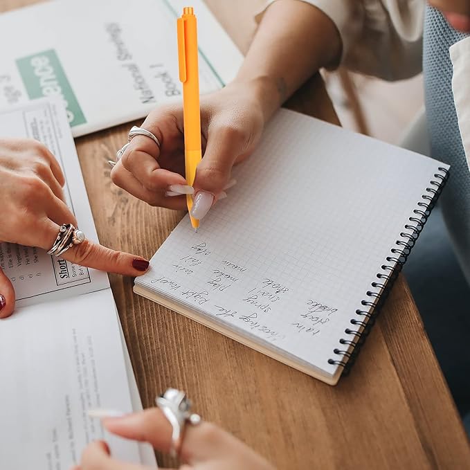 14-Pack Pastel Ballpoint Pens, Medium 1.0mm Black Ink, Retractable - For Smooth Writing and Journaling