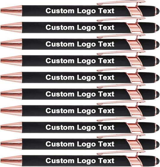 Custom Engraved Ballpoint Pens Bulk, Personalized with Name/Logo, Black or Blue Ink, Smooth Writing for Office, School, Business, Church, Reunion100 Pcs Black