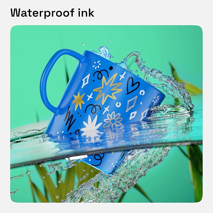 ARTISTRO 2 Black Permanent Marker - Waterproof Markers for Tire, Fabric, Rocks, Glass, Ceramic, Wood, Paper - Oil Based Paint Pens - Extra-Fine Tip 0.7mm