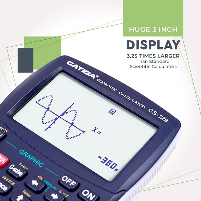 CATIGA CS229 Scientific Calculator with Graphics Functions, Multiple Modes with Intuitive User Interface, for Beginner and Advanced Courses