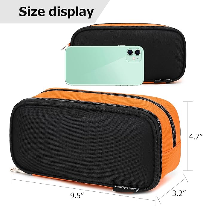 Large Capacity Pencil Case Multi-Slot Pencil Pouch Durable Pencil Box Portable Office Pen Bag with Zipper