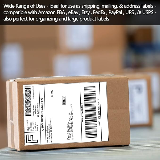 6000 Half Sheet Laser/Ink Jet Shipping Labels Mailing Blank White Labels