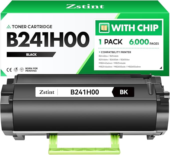 B241H00 Toner Cartridge Black with chip High Yield Replacement Compatible for Lexmark B241H00 B2442dw B2546dn B2546dw B2650dn B2650dw MB2442adwe MB2546ade MB2546adwe MB2650ade MB2650adwe Laser Printer