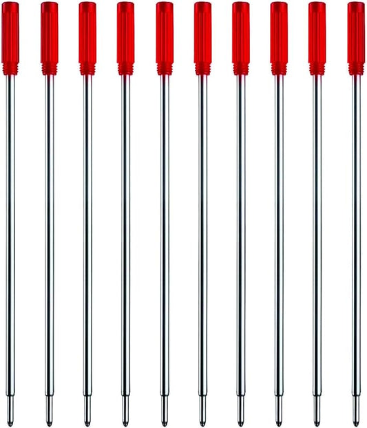Red Ink Refills (10pcs), Replaceable Pens Refills, 1mm Medium Tip - Red