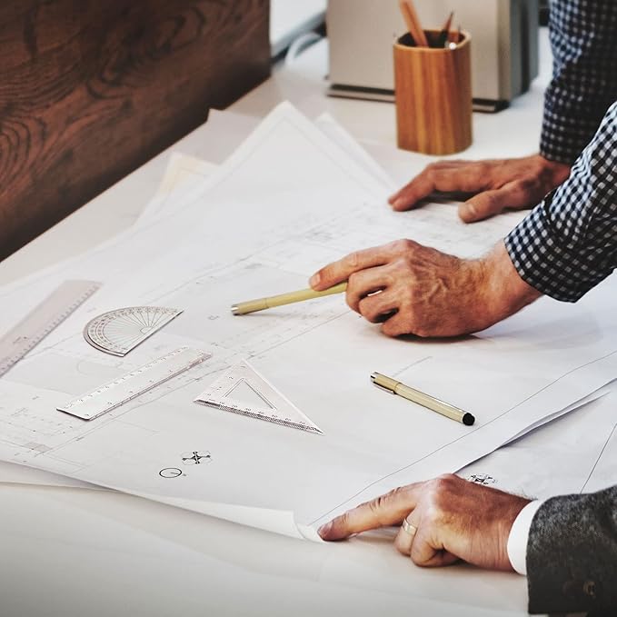 Tenare 1 Set Plastic Clear Math Set Includes Protractor Triangle Rulers 12 Inch 6 Inch Straight Geometry Math Transparent Ruler Measuring Tool for School Office Home Supplies(Clear)