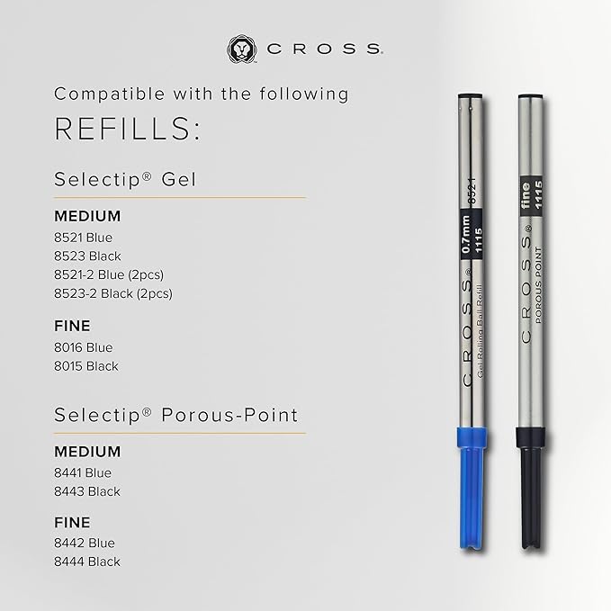 Cross ATX Refillable Rollerball Pen Presented in a Luxury Gift Box - Medium Point, Black Ink, Translucent Blue