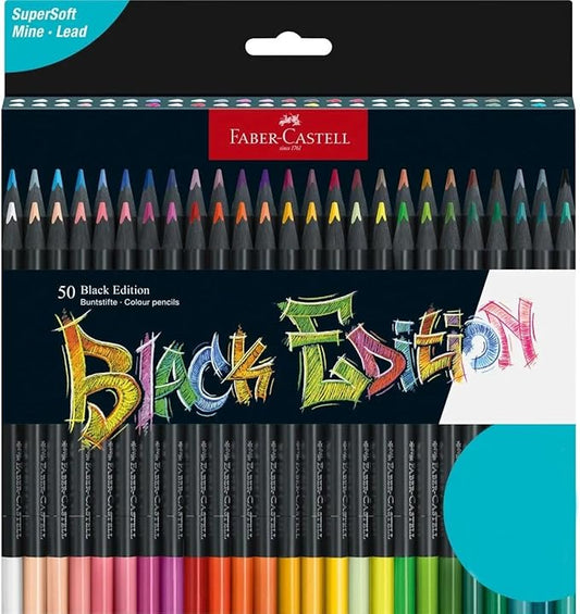 Faber-Castell Black Edition Colored Pencils: 50 Classic