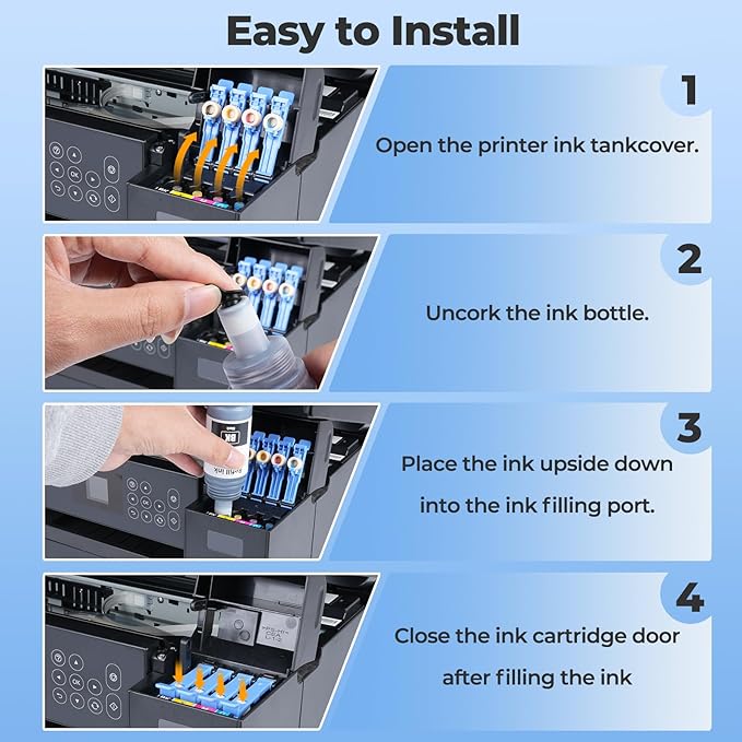 522 Ink Refill Bottles ET-2800 ET-4800 ET-2400 ET-2803 for 522 Ink Bottles Compatible for ET 2800 ET 4800 ET2800 ET 2400 ET4800 ET 2803 ET-2720 ET-4700 ET-4810 ET-2840 Printer (Not Subli)