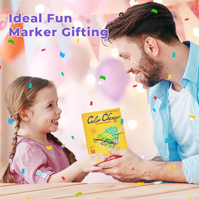 JoyCat 10 Color Changing Highlighter Pens,Dual Tip Magic Markers,Assorted Fluorescent Colors for Art Journaling,Note Taking&School Office Journaling Supplies,No Bleed,Ideal gift&marker for Kids&Adult