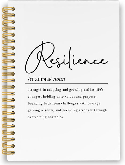 Resilience Inspirational Spiral Notebook, Motivational Journaling Notebooks for Note Taking, Positive Hardcover Journals for Women 160 Pages 5.5x8.3 Inch, Inspirational Gifts for Women