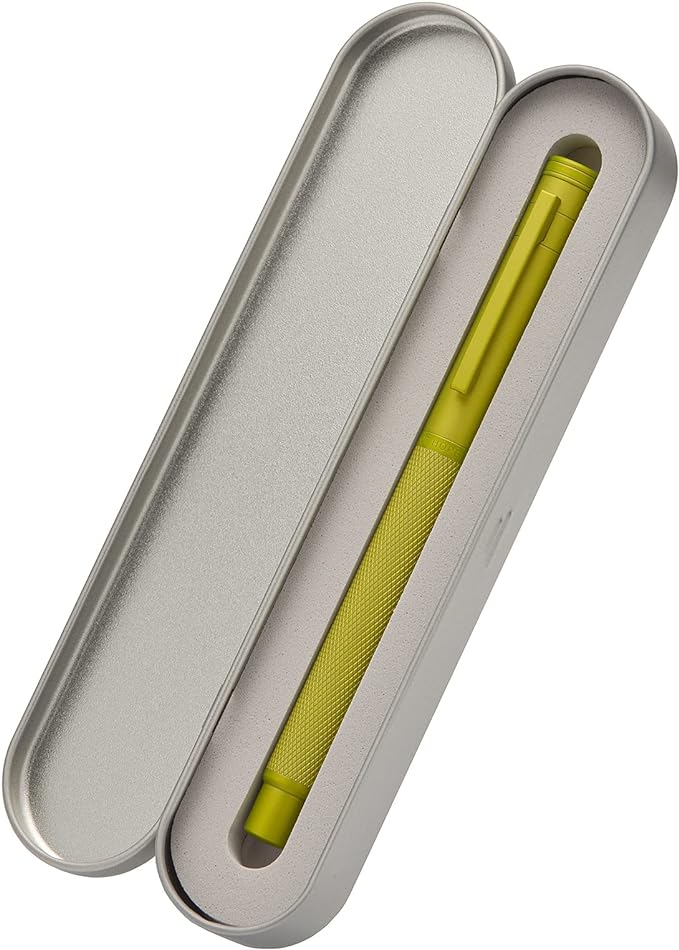 Hongdian 1851 Mustard Yellow Forest Fountain Pen Medium Nib, Classic Design with Converter and Metal Pen Case