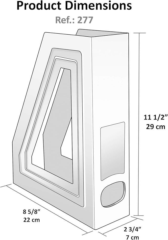 Acrimet Magazine File Holder, Durable Rack, Space-Saving Organizer (Plastic) (Green Citrus Color) (2 Pack)